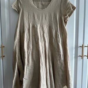 Elegant Beige Linen Women's Top/Dress